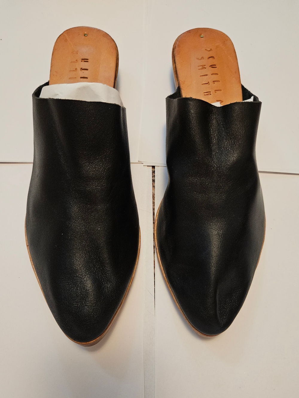 Sevilla Smith - The Liz - Black Leather Mules - Sz 38